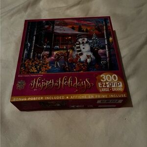 Winter Scene Puzzle with Snowman